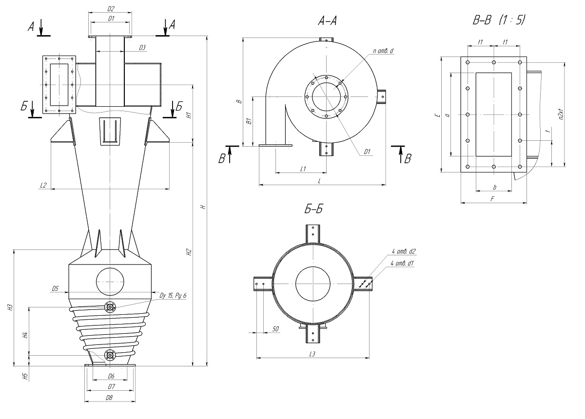 чертеж циклона СК-ЦН-34 в Стерлитамаке